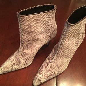 Manolo Blahnik Python Booties 37